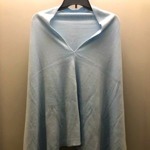Baby blue sweater poncho, very soft